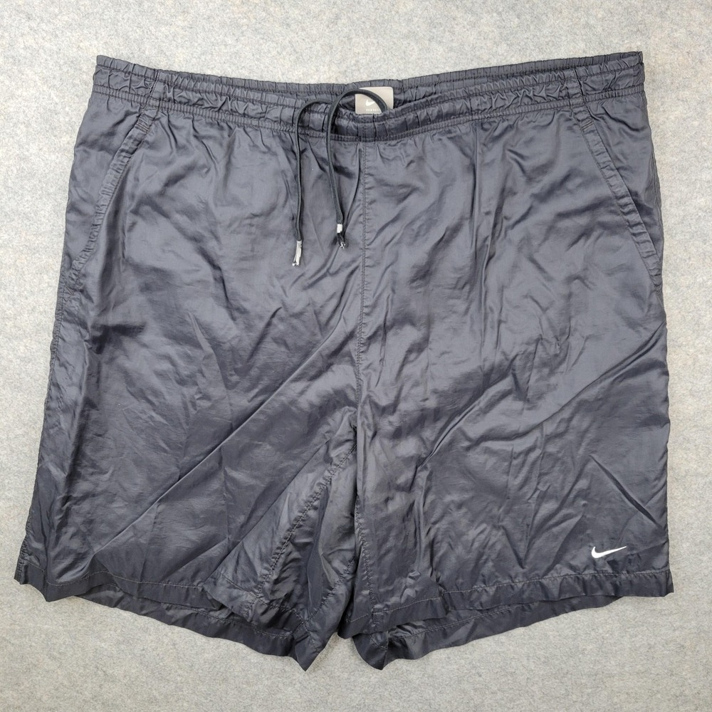 Nike Shorts Mens XL Gray Swim Trunks Mesh Lined Elastic Waist Drawstring Pockets